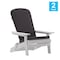 Flash Furniture White Folding Adirondack Chairs-Gray Cushions, 2PK 2-JJ-C14505-CSNGY-WH-GG - alternate 8